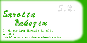 sarolta makszim business card